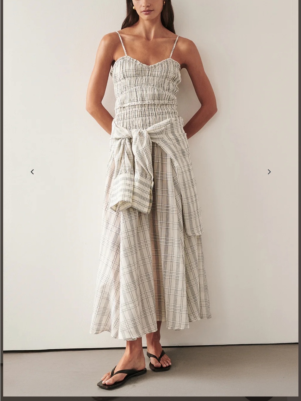 Petra Off White Check Midi Dress US6